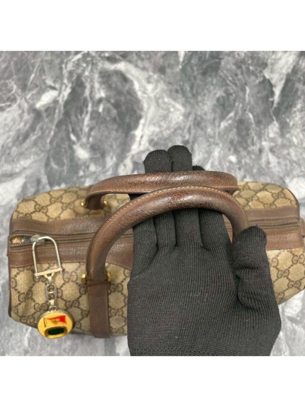 Gucci GG Sherry Line Boston Bag Brown Leather - Picture 4 of 10